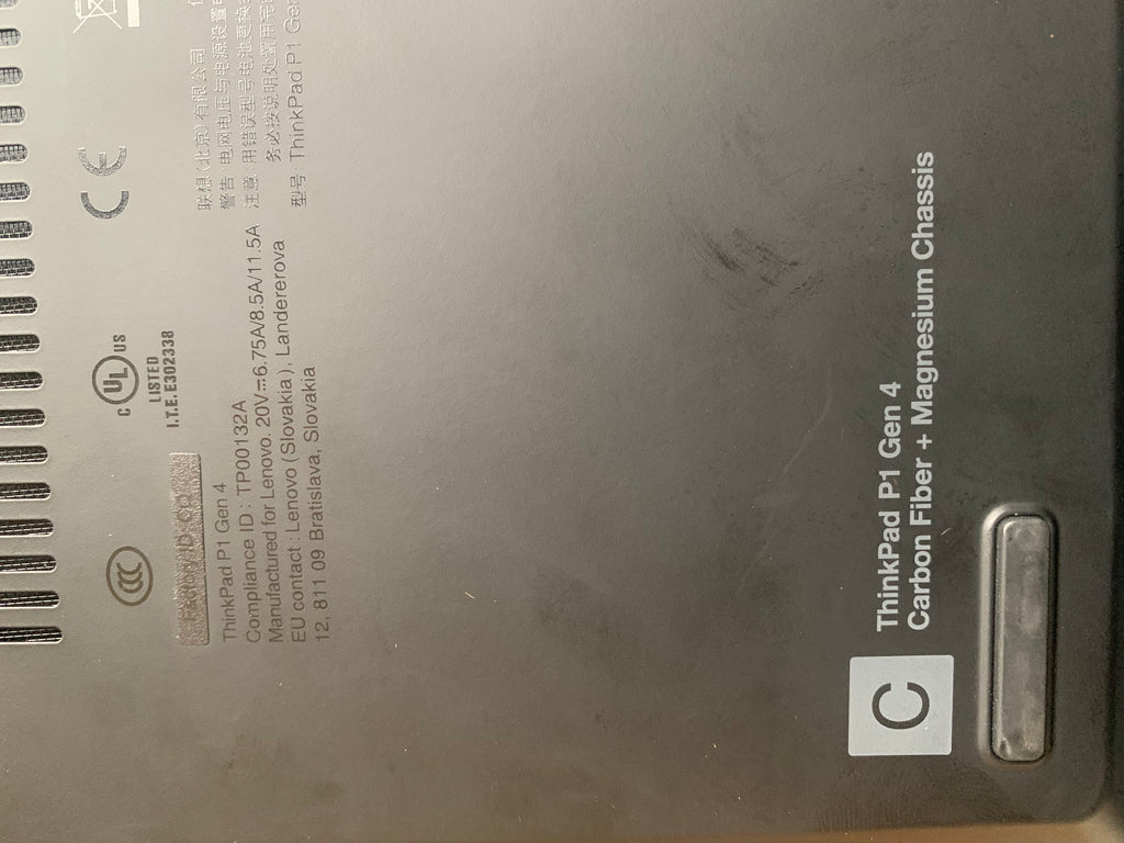 Lenovo Thinkpad P1 Gen 4 | 512 GB SSD | 16GB RAM | Core i7 11th Gen | NVIDIA Graphics